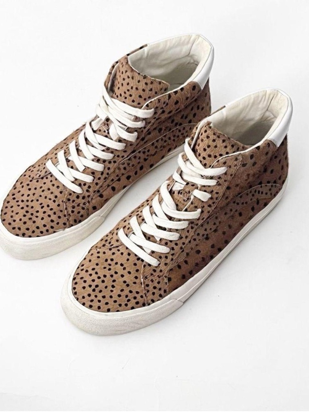 Madewell Sidewalk High-Top Sneakers in Spot Dot Calf Hair